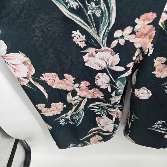 City Chic Women Green Floral Ruffled Off Shoulder Crop Jumpsuit Plus XL 22 - Picture 3 of 7